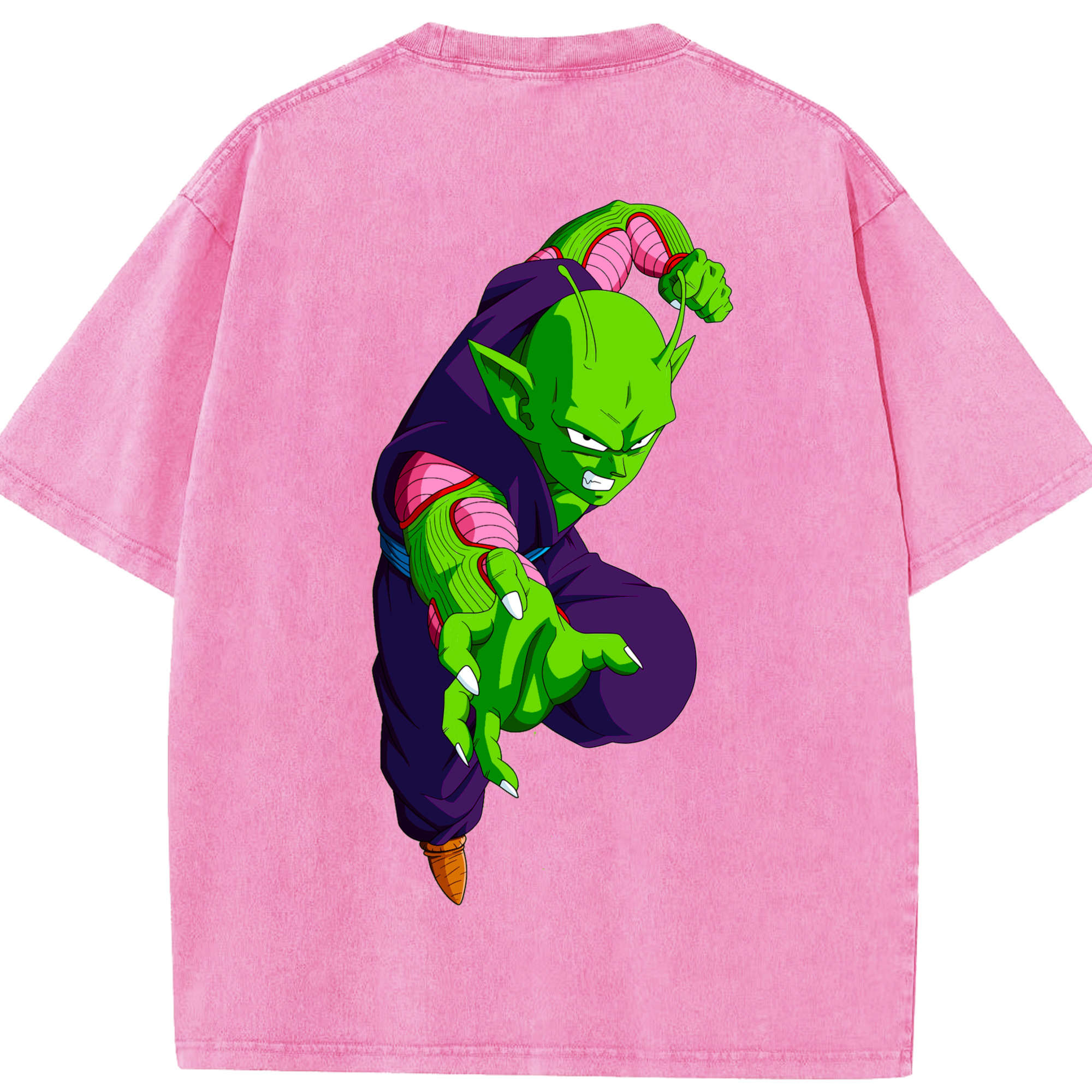 （画像用） ドラゴンボール ピッコロ DRAGON BALL Piccolo 綿100% ヴィンテージ風 半袖Tシャツ（背面プリント）